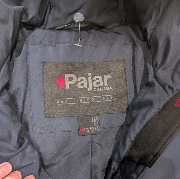 EUC Pajar Girls Navy Puffer Coat with Faux Fur Hood - Picture 3 of 10